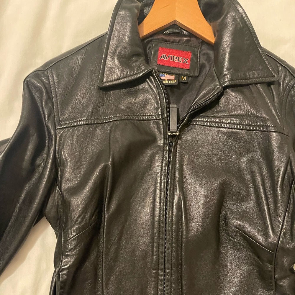 Leather jacket.